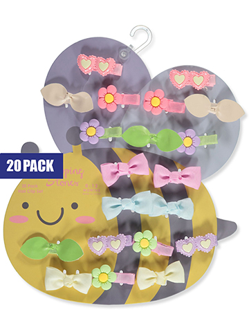 Stepping Stones Baby Girls' 20-Pack Hair Clip Set Pack - CookiesKids.com
