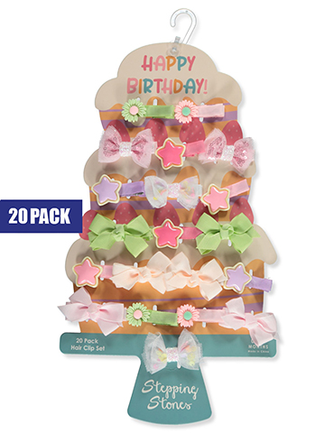 Stepping Stones Baby Girls' 20-Pack Hair Clip Set Pack - CookiesKids.com