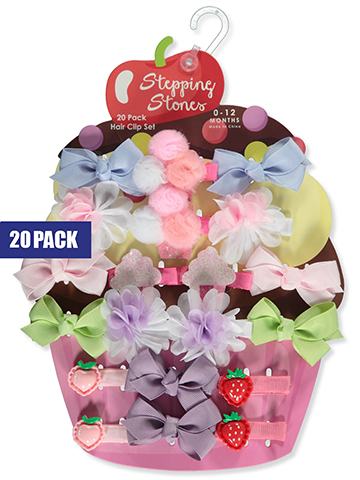 Stepping Stones Baby Girls' 20-Pack Hair Clip Set Pack - CookiesKids.com
