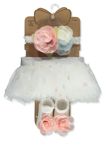 First Steps Baby Girls' 3-Piece Tutu Headband Set - CookiesKids.com