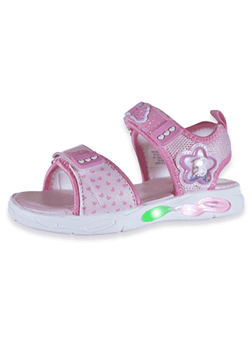 Barbie Girls' Light-Up Heart Star Sandals - CookiesKids.com