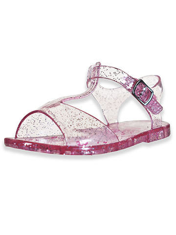 First Steps Baby Girls' Glitter Hearts Jelly Sandals - CookiesKids.com