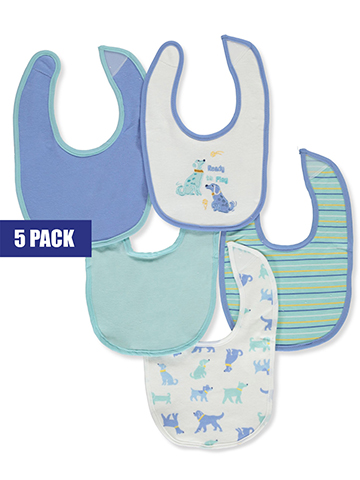 Rene Rofe Baby Boys' 5-Pack Jungle Terry Bibs - CookiesKids.com