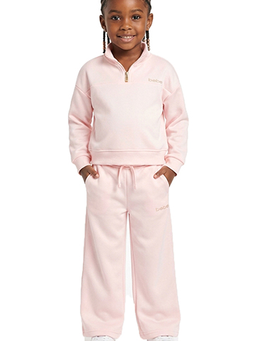Bebe Girls' Quarter-Zip Sweatshirt and Pants Set - CookiesKids.com