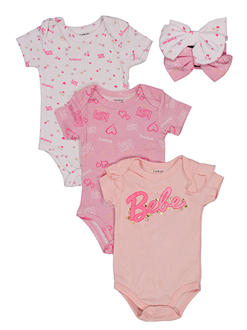 Bebe Baby Girls' Bodysuits and Headbands Set, 5 Piece - CookiesKids.com