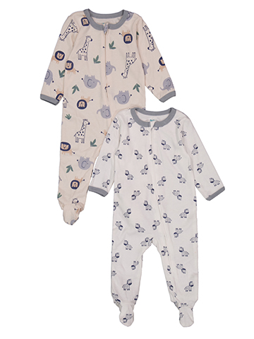 Baby Views Baby Boys' Long-Sleeve Footed Animal Print Sleeper Set, 2-Pieces - CookiesKids.com