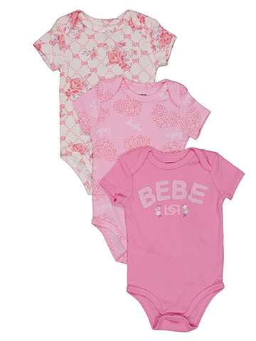 Bebe Baby Girls' Three-Piece Short Sleeve Floral Bodysuit Set - CookiesKids.com