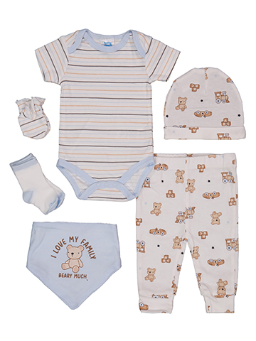 Baby Views Boys' 8-Piece Teddy Bear Print Bodysuit Gift Set - CookiesKids.com