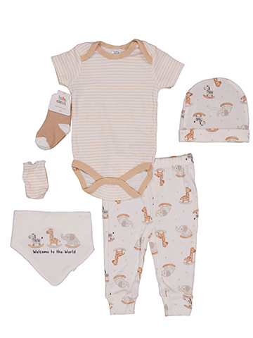 Baby Views Unisex Baby 8-Piece Rocking Horse Giraffe and Elephant Print Gift Set - CookiesKids.com