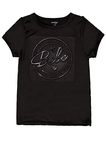 Girls' Bebe Graphic T-Shirt with Rhinestone Details - CookiesKids.com