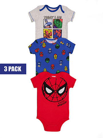 Marvel Avengers Baby Boys' 3-Pack Bodysuits Set - CookiesKids.com