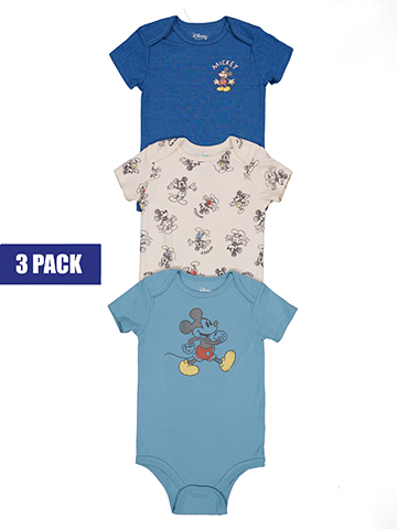 Disney Mickey Mouse Baby Boys' Bodysuits 3-Pack - CookiesKids.com