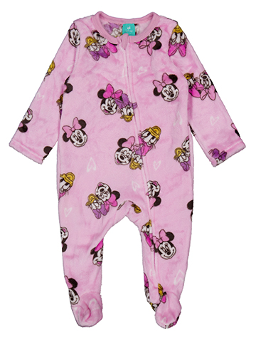 Disney Minnie Mouse Baby Girls' Minnie and Daisy Plush Zip-Up Footie Pram - CookiesKids.com