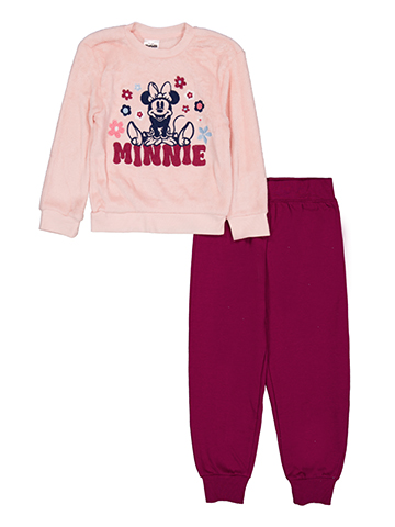 Disney Minnie Mouse Girls' 2-Piece Fuzzy Sweatshirt and Joggers Set - CookiesKids.com