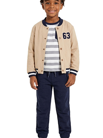 Ben Sherman Boys' Three-Piece Varsity Jacket, Tee, & Jogger Set - CookiesKids.com