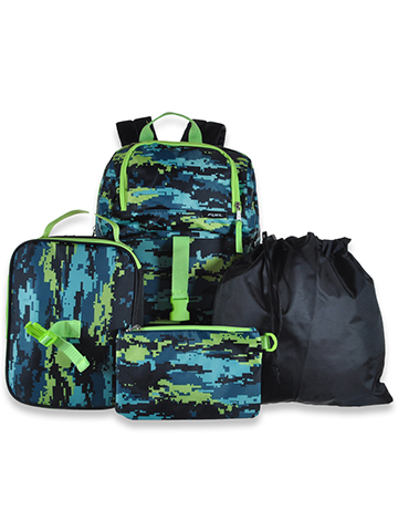 Fuel Boys' 4-Piece DigiCamo Backpack Lunchbox Set - CookiesKids.com