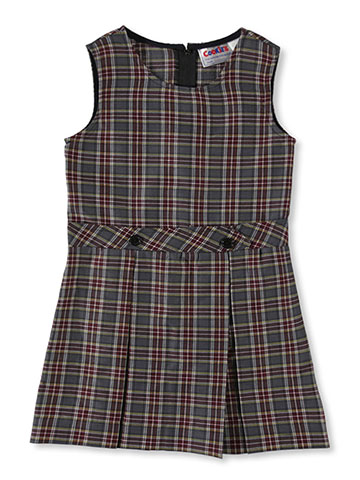 Cookie's Little Girls’ Bib Front Jumper with Kick Pleats (Sizes 2 - 6X) - CookiesKids.com