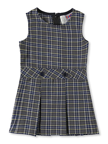 Cookie's Little Girls’ Bib Front Jumper with Kick Pleats (Sizes 2 - 6X) - CookiesKids.com