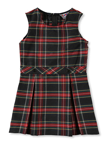 Cookie's Little Girls’ Bib Front Jumper with Kick Pleats (Sizes 2 - 6X) - CookiesKids.com