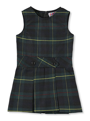 Cookie's Little Girls’ Bib Front Jumper with Kick Pleats (Sizes 2 - 6X) - CookiesKids.com