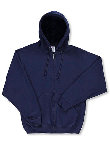 Jerzees Men's Basic Fleece Zippered Hoodie with Drawstrings (Adult Sizes S – XL) - CookiesKids.com