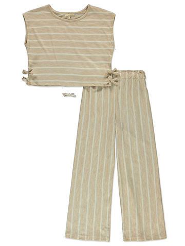 Btween Girls' 3-Piece Wide Leg Pants Set Outfit - CookiesKids.com