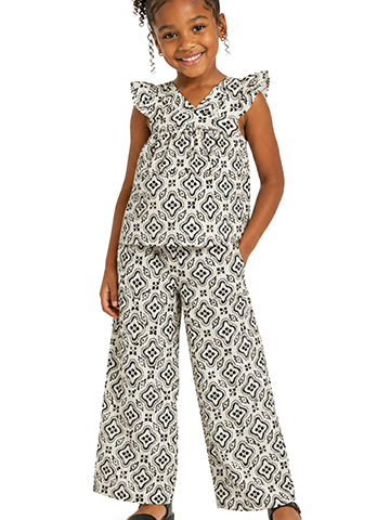 Btween Girls' 3-Piece Boho Wide Leg Pants Set Outfit - CookiesKids.com