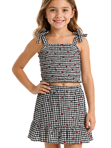 Btween Girls' 3-Piece Ladybug Skirt Set Outfit - CookiesKids.com