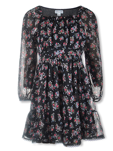 Nanette Girls' Floral Chiffon Dress - CookiesKids.com