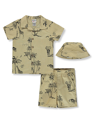 Little Rebels Boys' 3-Piece Jungle Shorts Set Outfit - CookiesKids.com