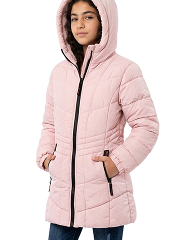 Canada Girls' Reversable Sherpa Puffer Jacket with Hood - CookiesKids.com