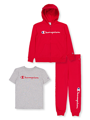 Champion Boys' 3-Piece Zip Hoodie Jogger and T-Shirt Set - CookiesKids.com