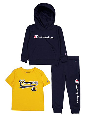 Champion Boys' 3-Piece Hoodie, T-Shirt, and Joggers Set - CookiesKids.com