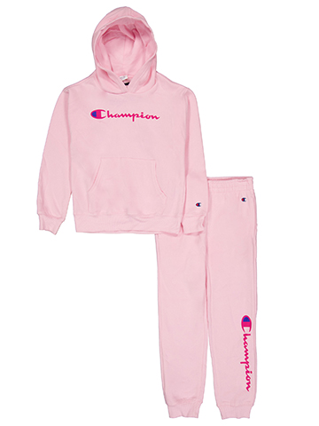 Champion Girls' Pull-On Hoodie and Joggers Tracksuit Set - CookiesKids.com