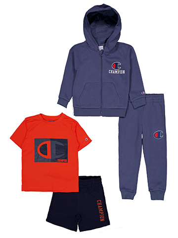 Champion Boys' 4-Piece Fleece Hoodie, Jogger, Tee, & Short Set - CookiesKids.com