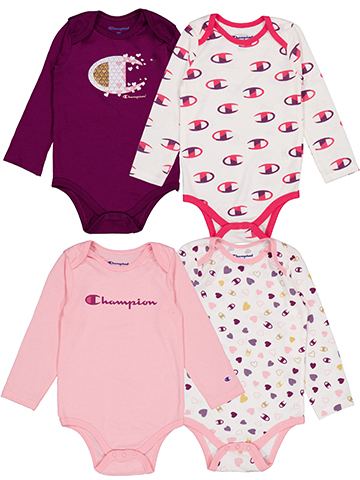 Champion Baby Girls' Long-Sleeve Bodysuit Set of Four - CookiesKids.com
