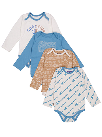 Boys' Champion 4-Pack Long-Sleeve Bodysuit Set - CookiesKids.com