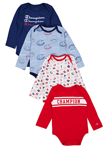 Champion Baby Boys' 4-Pack Long-Sleeve Bodysuit Set - CookiesKids.com