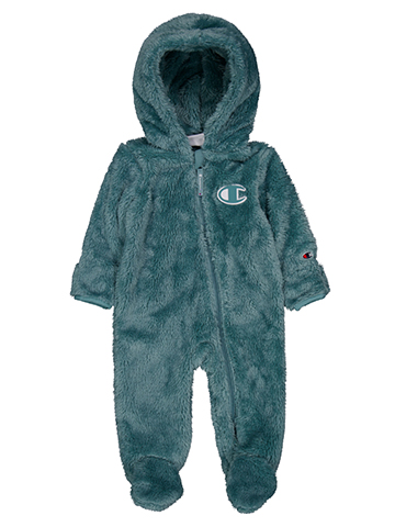 Champion Baby Boys' Plush Hooded Fleece Footed Bodysuit - CookiesKids.com