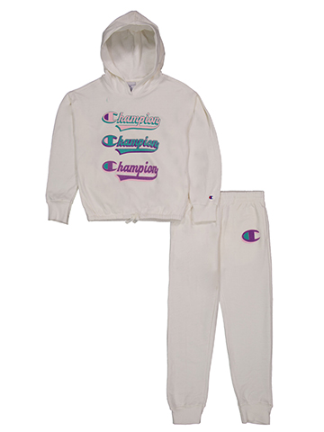Champion Girls' Logo Hoodie and Joggers Set - CookiesKids.com