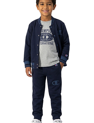 Champion Boys' Varsity Zip-Up Sweatshirt, Joggers, and T-Shirt 3-Piece Set - CookiesKids.com
