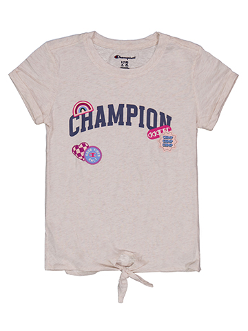 Champion Girls' Short-Sleeve Tie-Front Graphic T-Shirt - CookiesKids.com