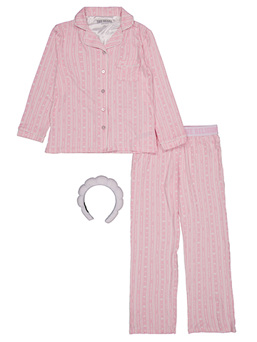 True Religion Girls' Striped Pajama Set with Headband - CookiesKids.com