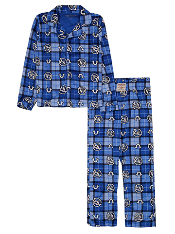 True Religion Boys' Plaid Print Front Button Jacket and Sweatpants Pajama Set - CookiesKids.com