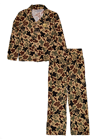 True Religion Boys' Frogskin Camouflage Logo Print Pajama Jacket Set - CookiesKids.com