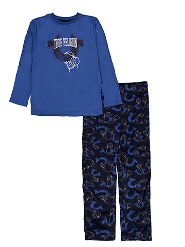True Religion Boys' Headphone and Logo Print Long-Sleeve Tee and Pajama Pants Set - CookiesKids.com