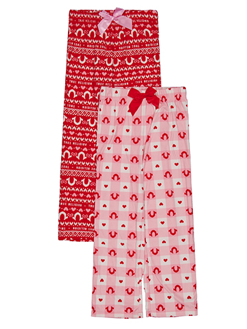 True Religion Girls' 2-Piece Holiday Horseshoe Print Pajama Pants Set - CookiesKids.com