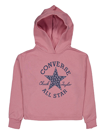 Converse Girls' Chuck Taylor All Star Leopard Print Logo Hoodie - CookiesKids.com