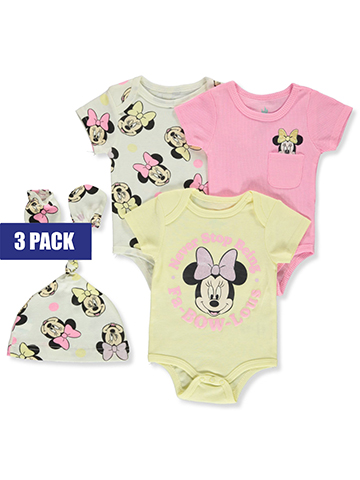 Disney Minnie Mouse Baby Girls' 3-Pack Bodysuits - CookiesKids.com