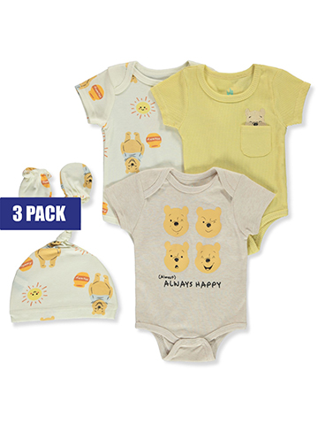 Disney Winnie The Pooh Baby Girls' 5-Pack Bodysuits Mittens Cap Set - CookiesKids.com
